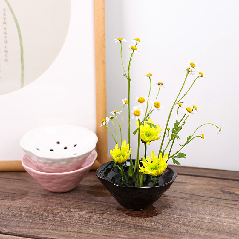 Caves Flower Bowls Ceramics Ze - đánh giá và giá Ikebana Vase Kenzan